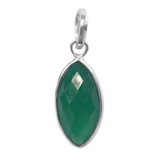 Pendentif onyx vert en argent massif 925