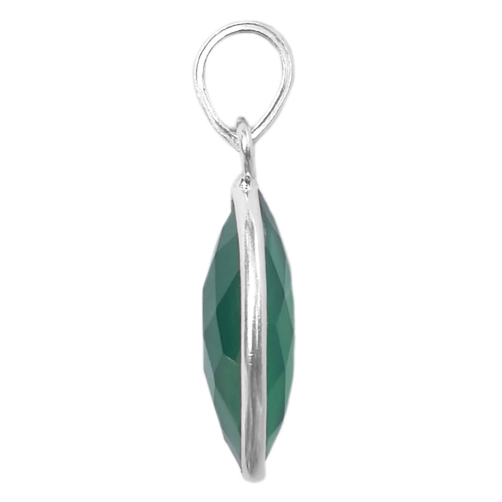 Green onyx sterling silver pendant