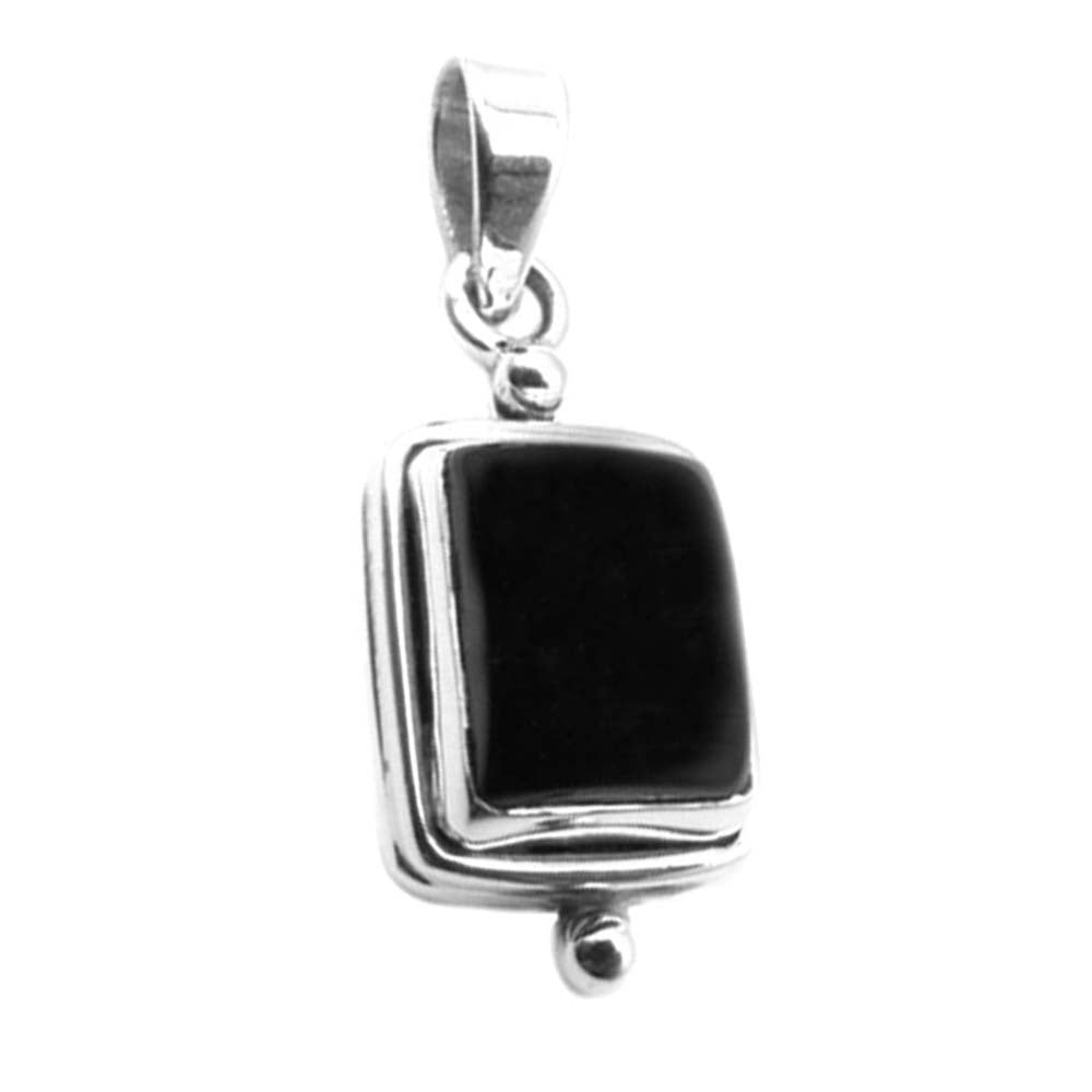 Pendentif onyx noir en argent massif 925