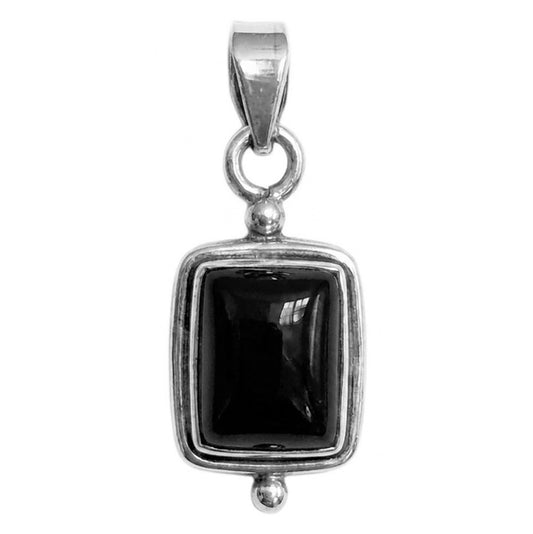 Pendentif onyx noir en argent massif 925