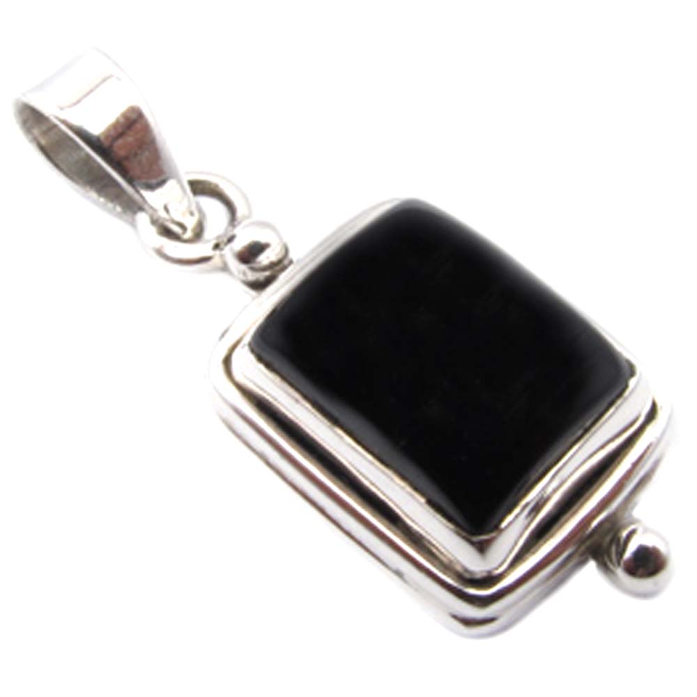 Pendentif onyx noir en argent massif 925