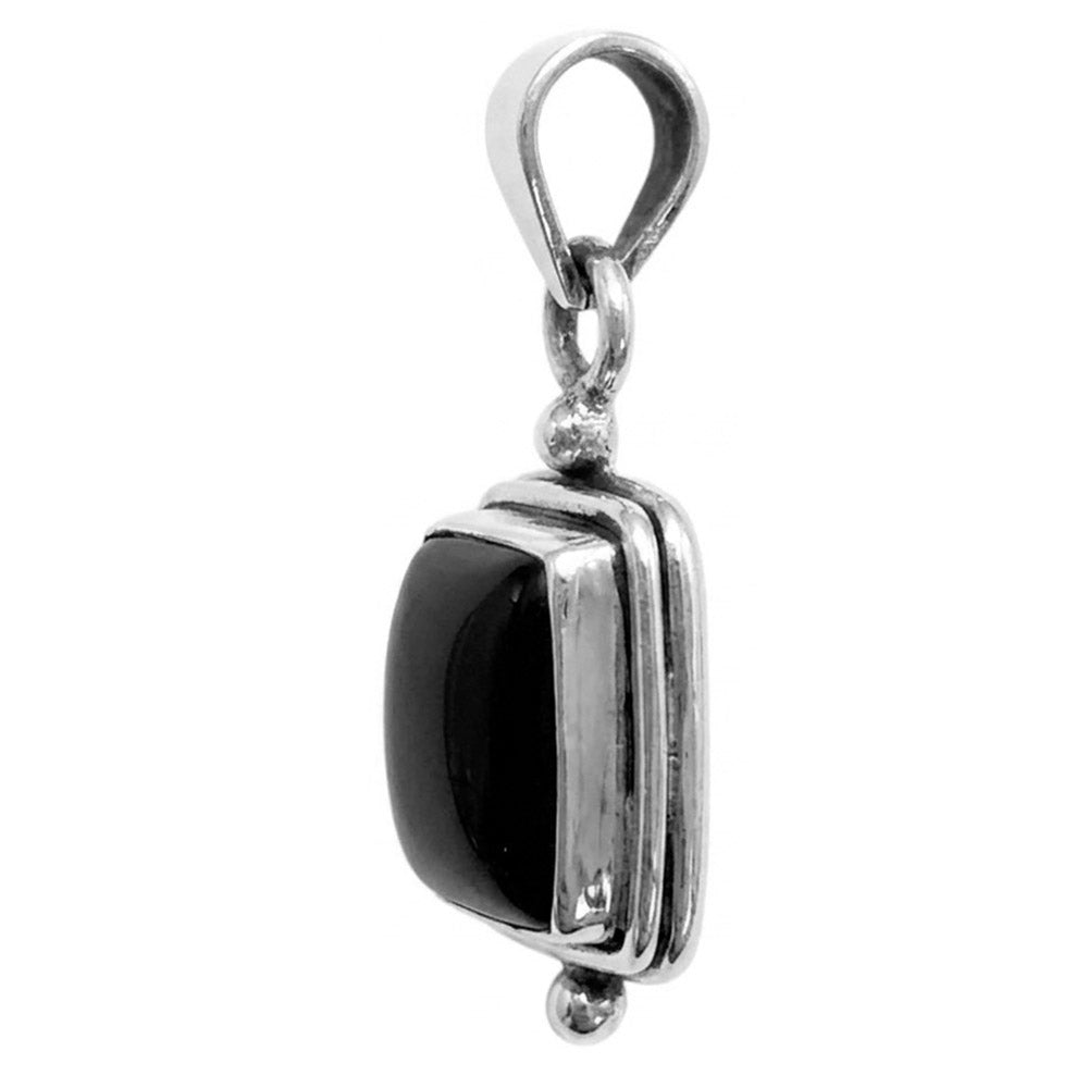 Pendentif onyx noir en argent massif 925