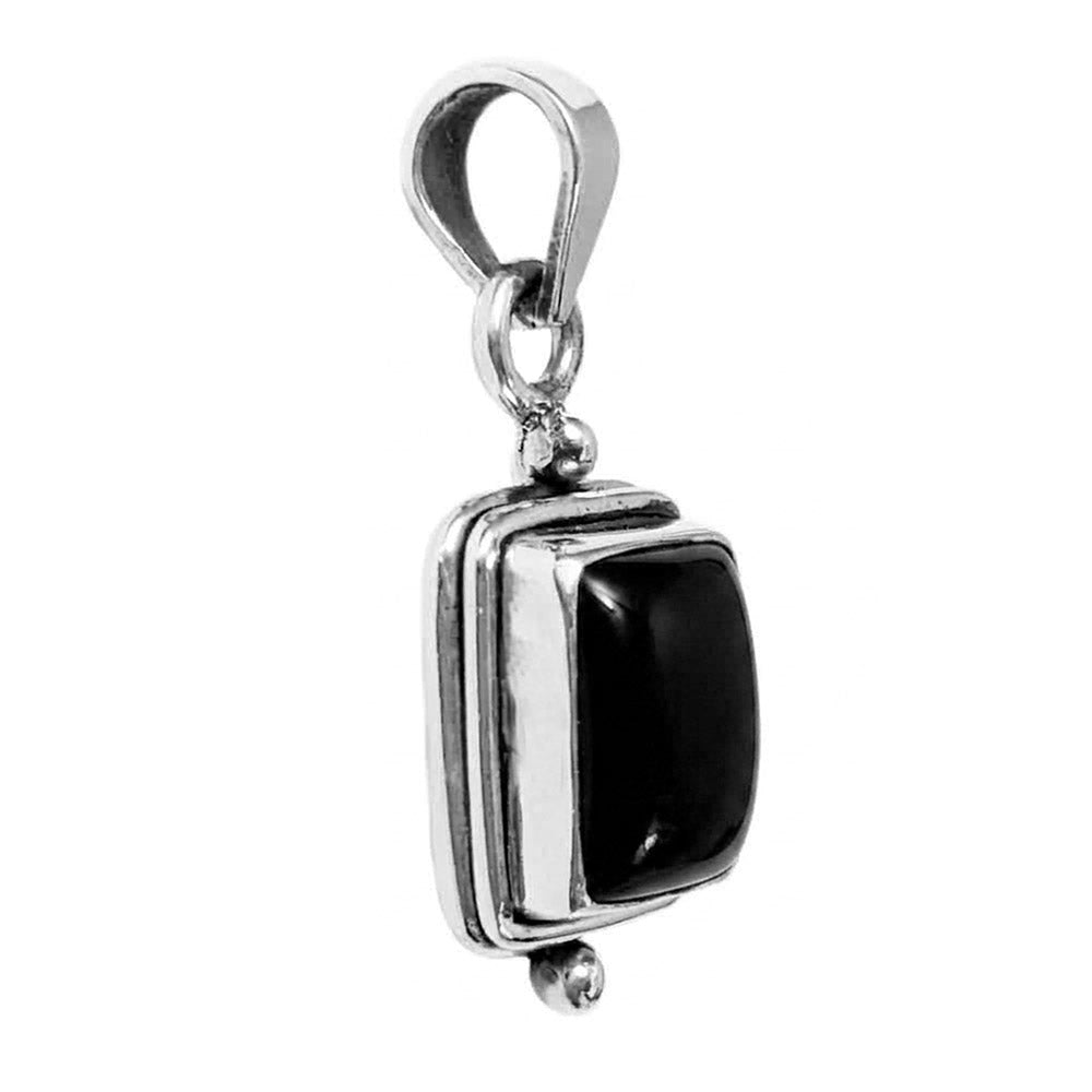 Pendentif onyx noir en argent massif 925