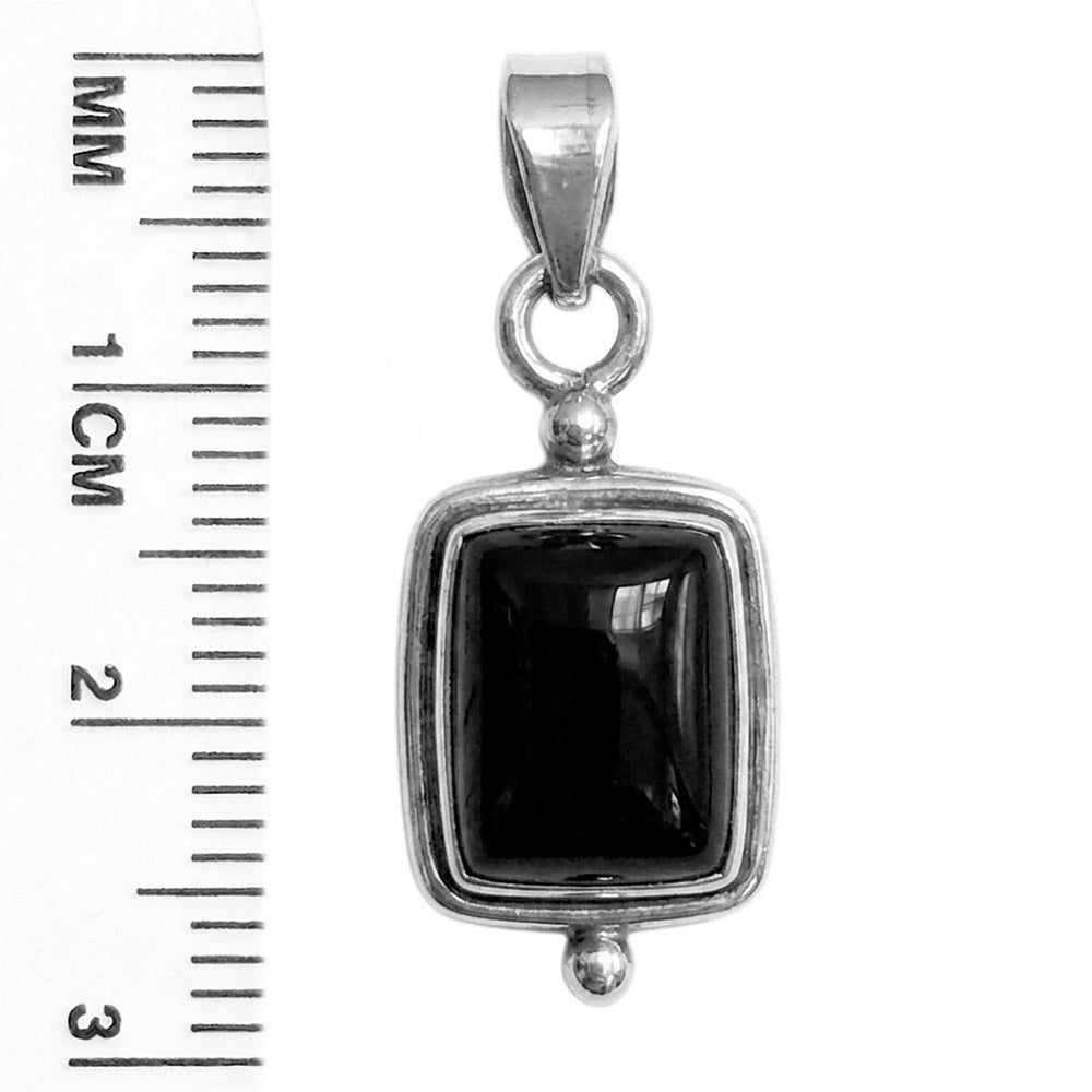 Pendentif onyx noir en argent massif 925