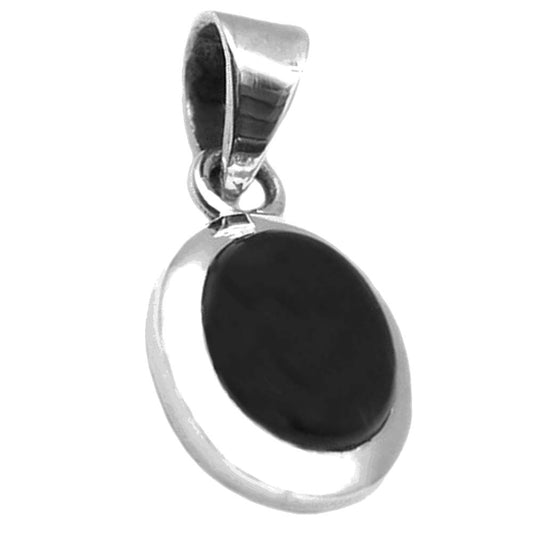 Pendentif onyx noir en argent massif 925