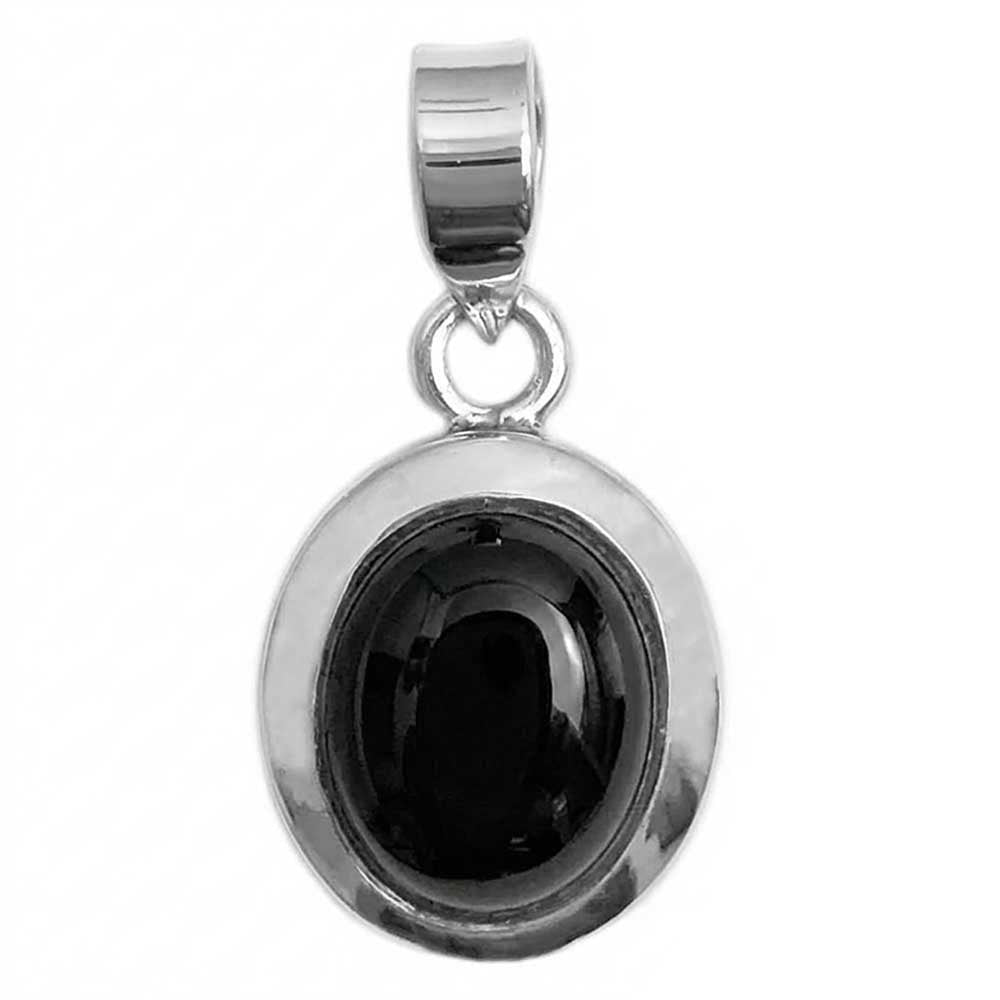 Black onyx sterling silver pendant