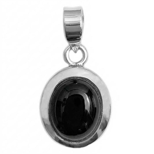Pendentif onyx noir en argent massif 925