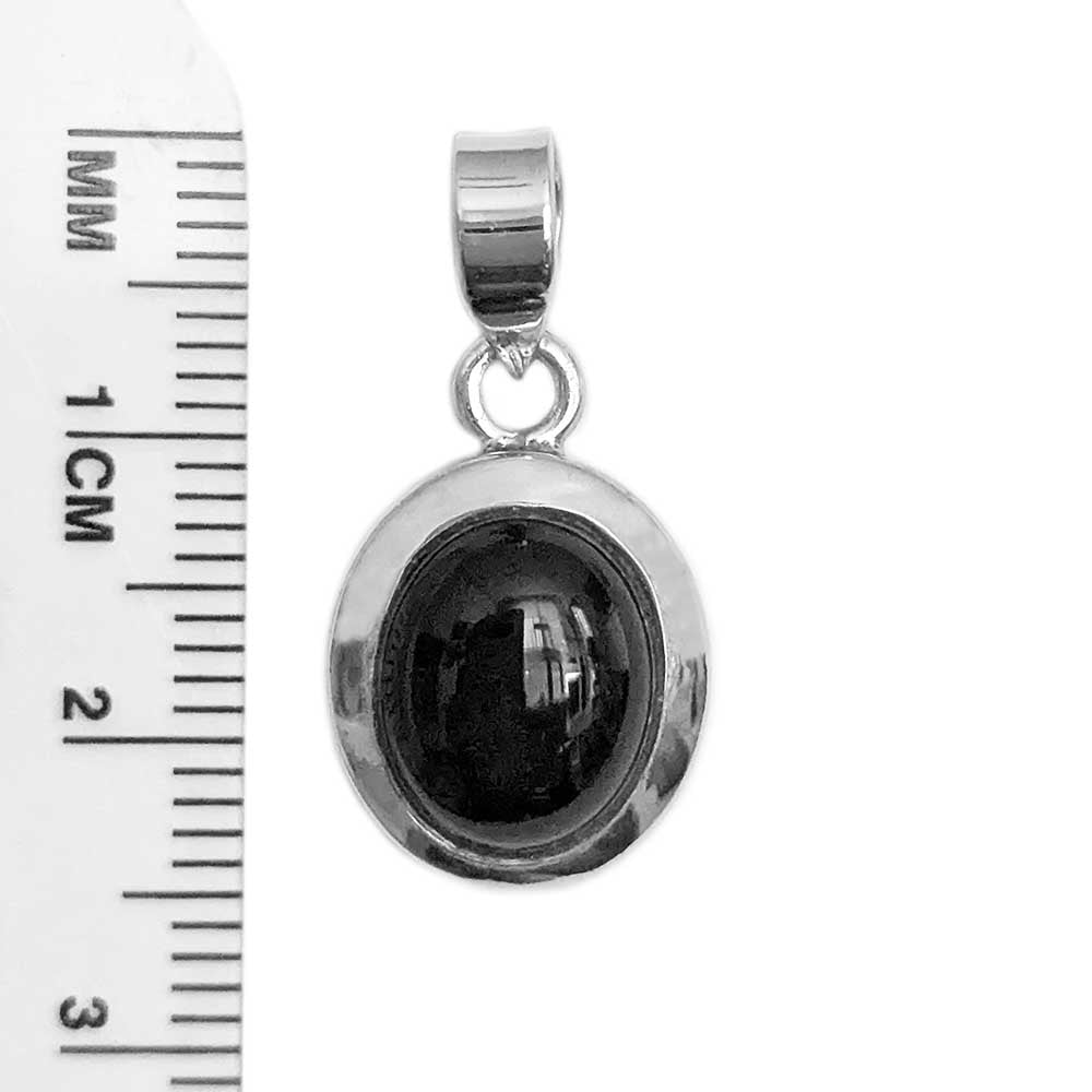 Black onyx sterling silver pendant