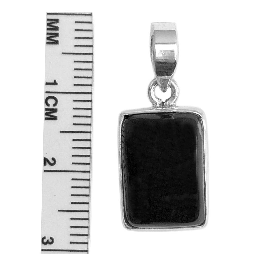 Pendentif onyx noir en argent massif 925