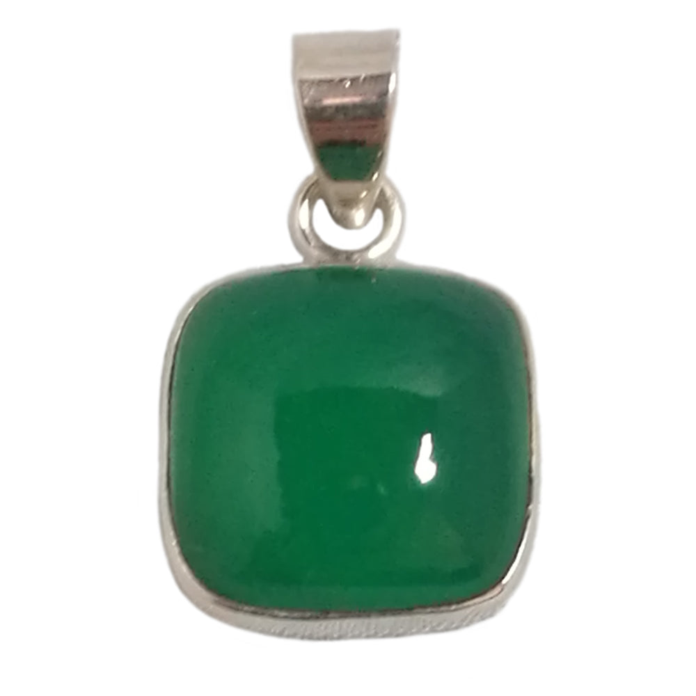 Green onyx sterling silver pendant