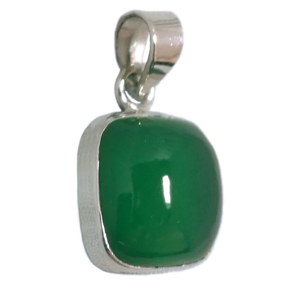 Green onyx sterling silver pendant