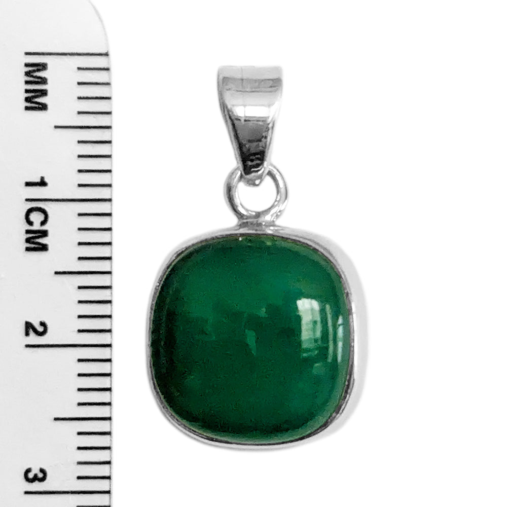 Pendentif onyx vert en argent massif 925
