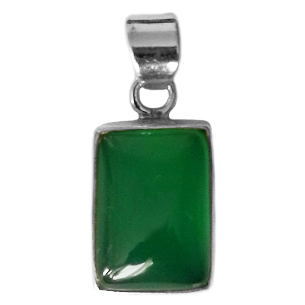 Green onyx sterling silver pendant