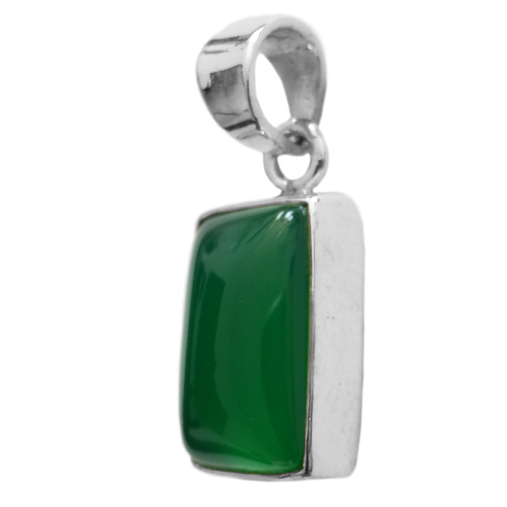 Pendentif onyx vert en argent massif 925