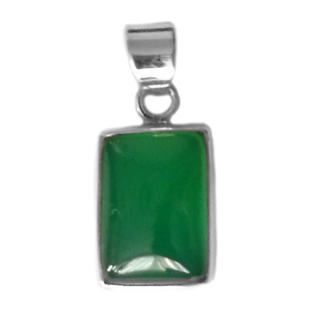 Green onyx sterling silver pendant