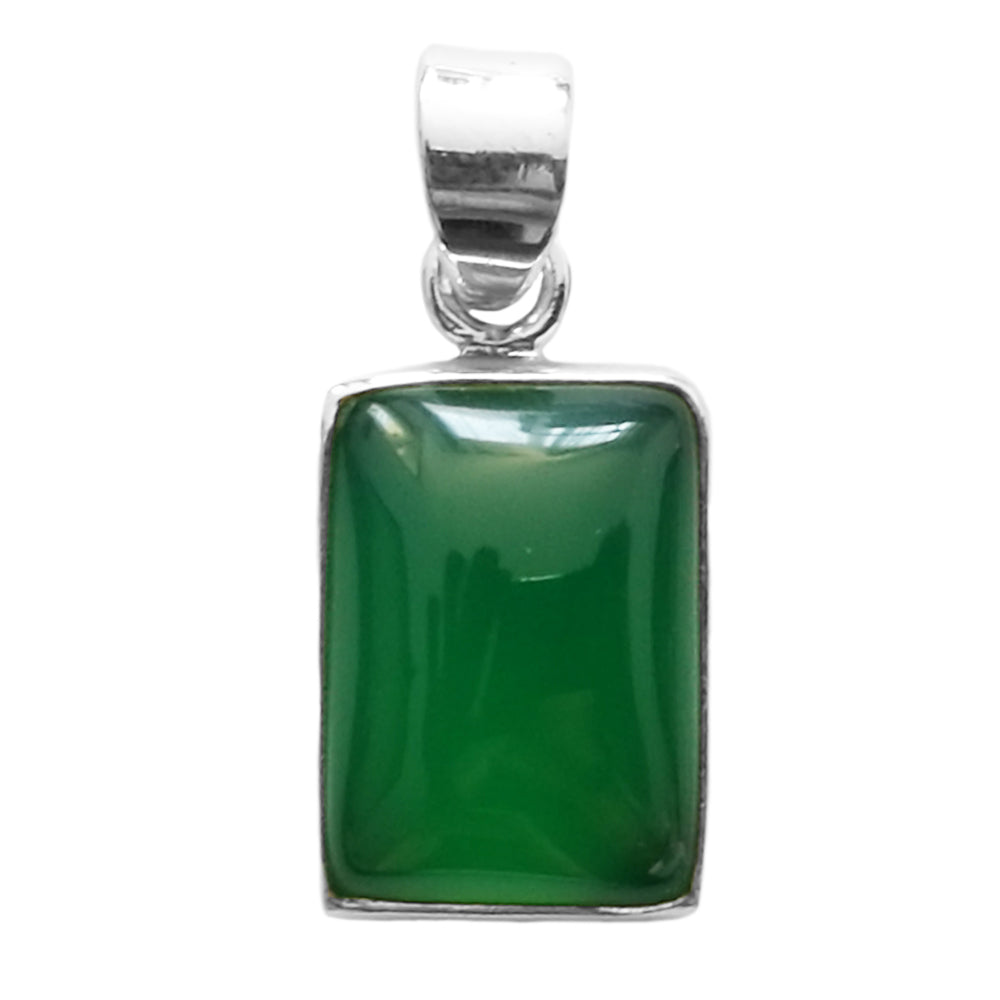 Pendentif onyx vert en argent massif 925