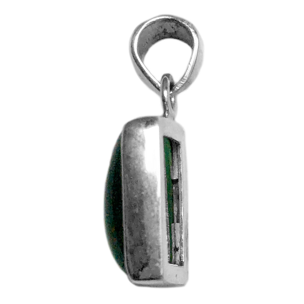 Pendentif onyx vert en argent massif 925