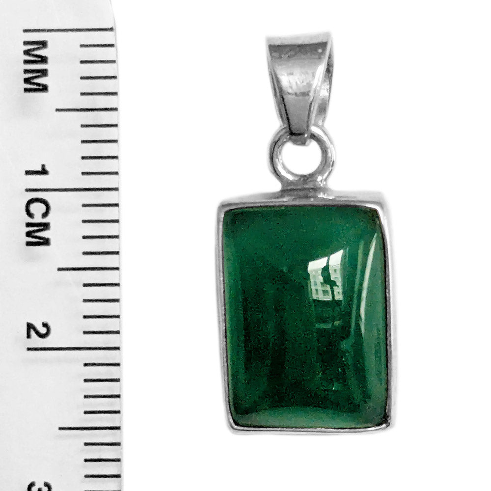 Pendentif onyx vert en argent massif 925
