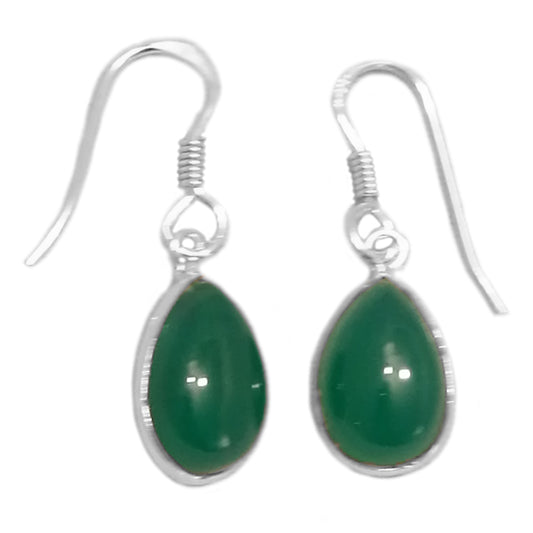 Boucles d’oreilles onyx vert en argent massif 925