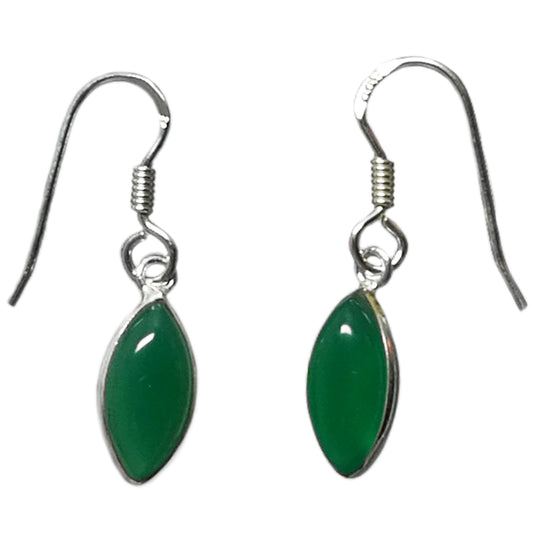 Boucles d’oreilles onyx vert en argent massif 925