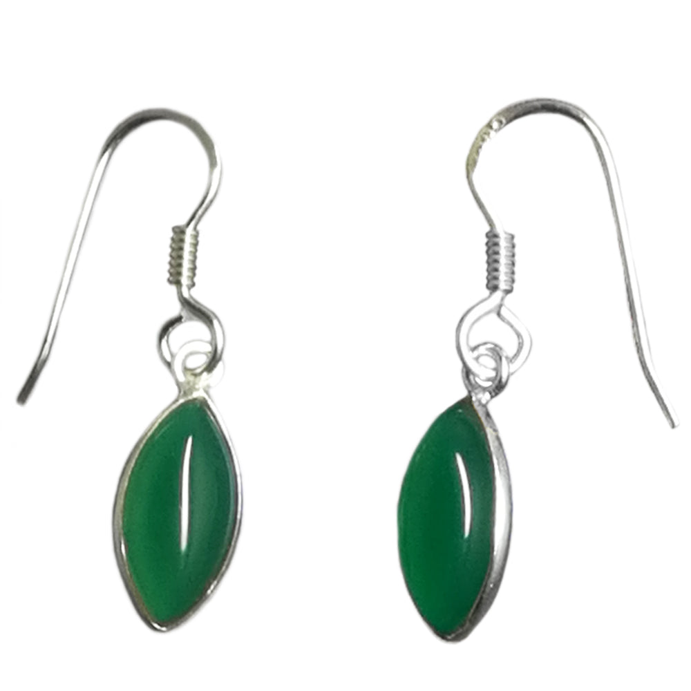 Boucles d’oreilles onyx vert en argent massif 925