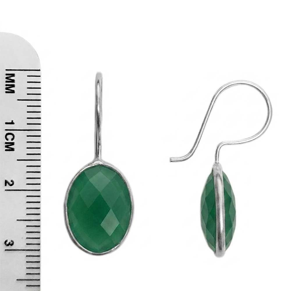 Boucles d’oreilles onyx vert en argent massif 925