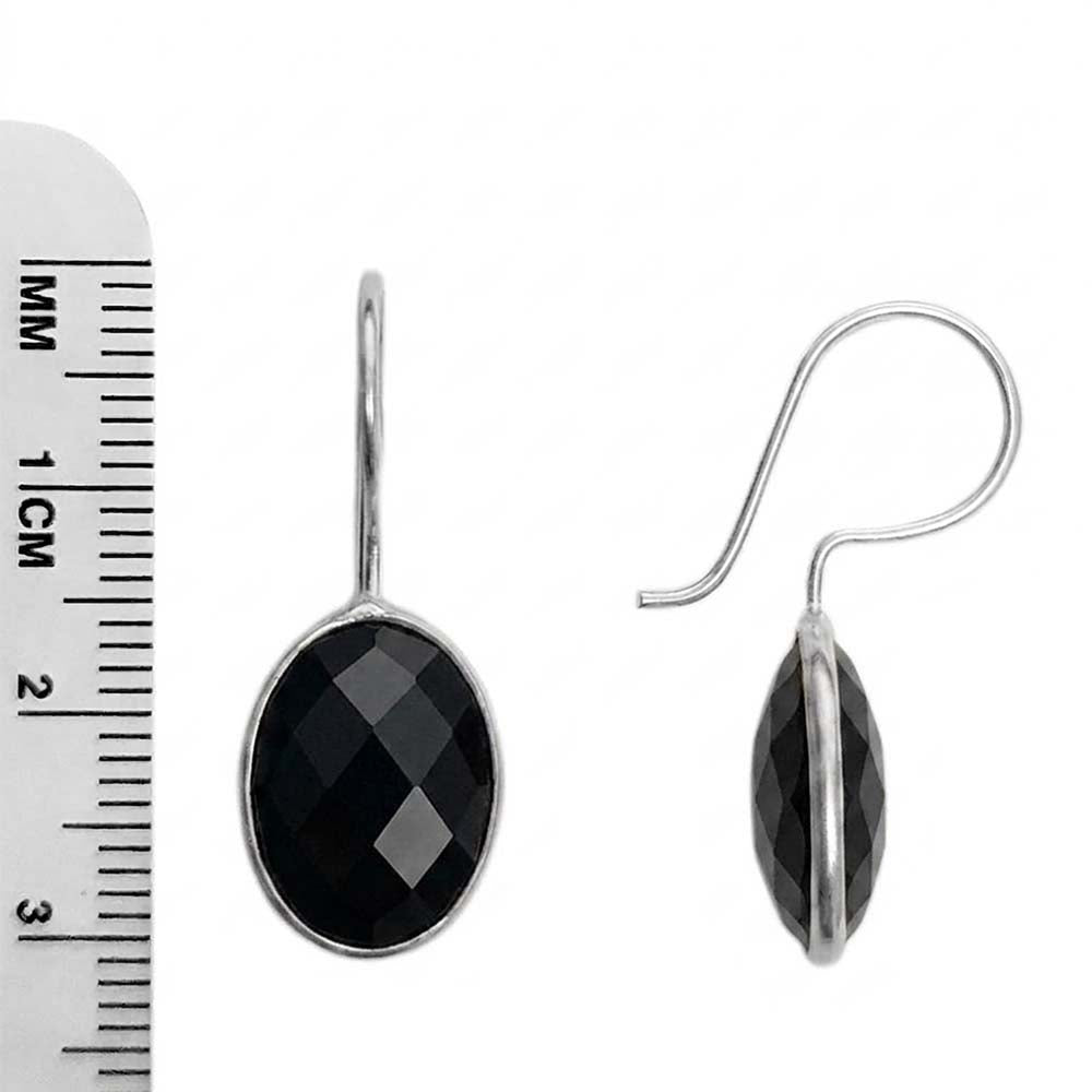 Boucles d’oreilles onyx noir en argent massif 925