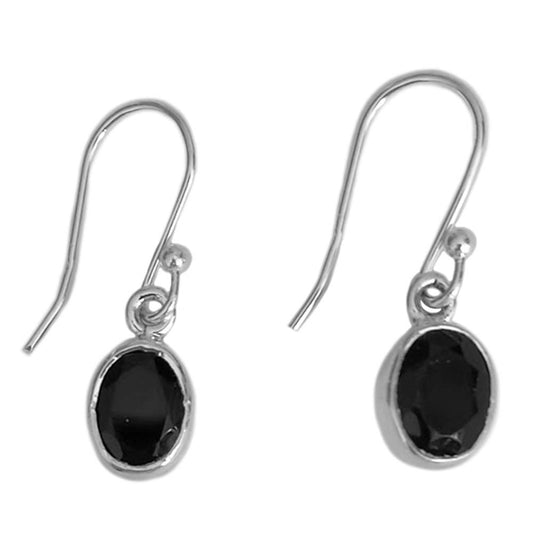 Boucles d’oreilles onyx noir en argent massif 925