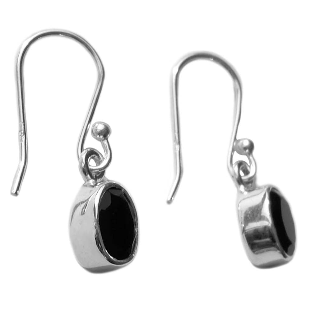 Boucles d’oreilles onyx noir en argent massif 925