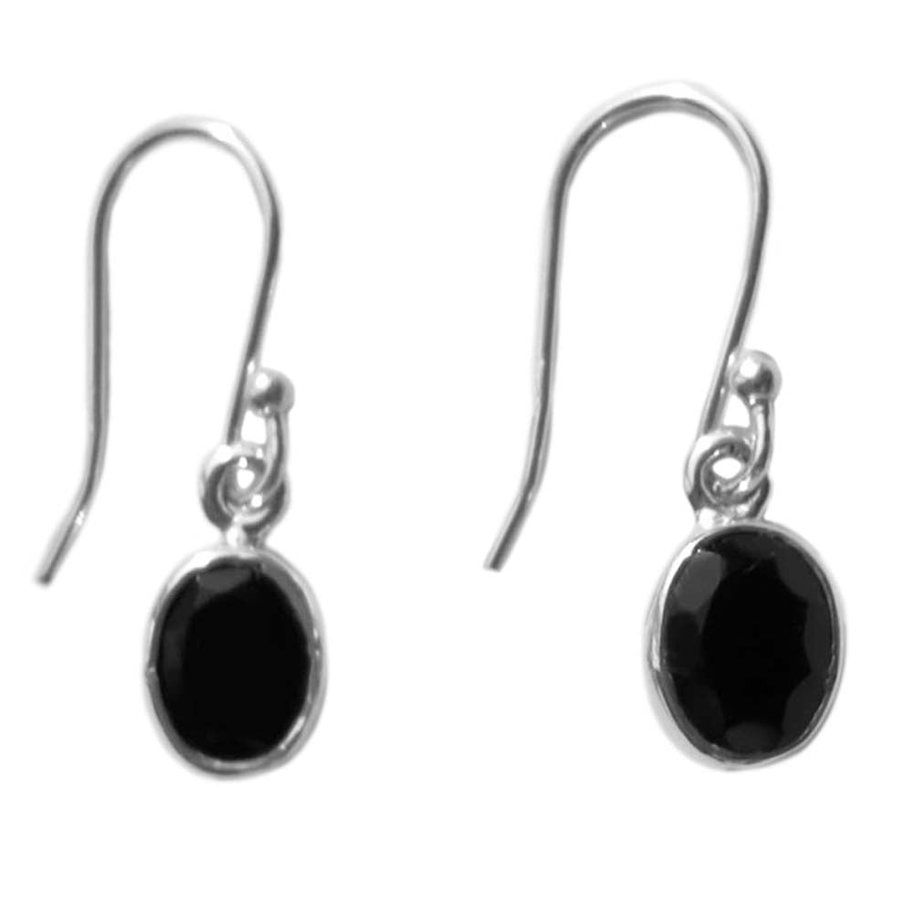 Boucles d’oreilles onyx noir en argent massif 925