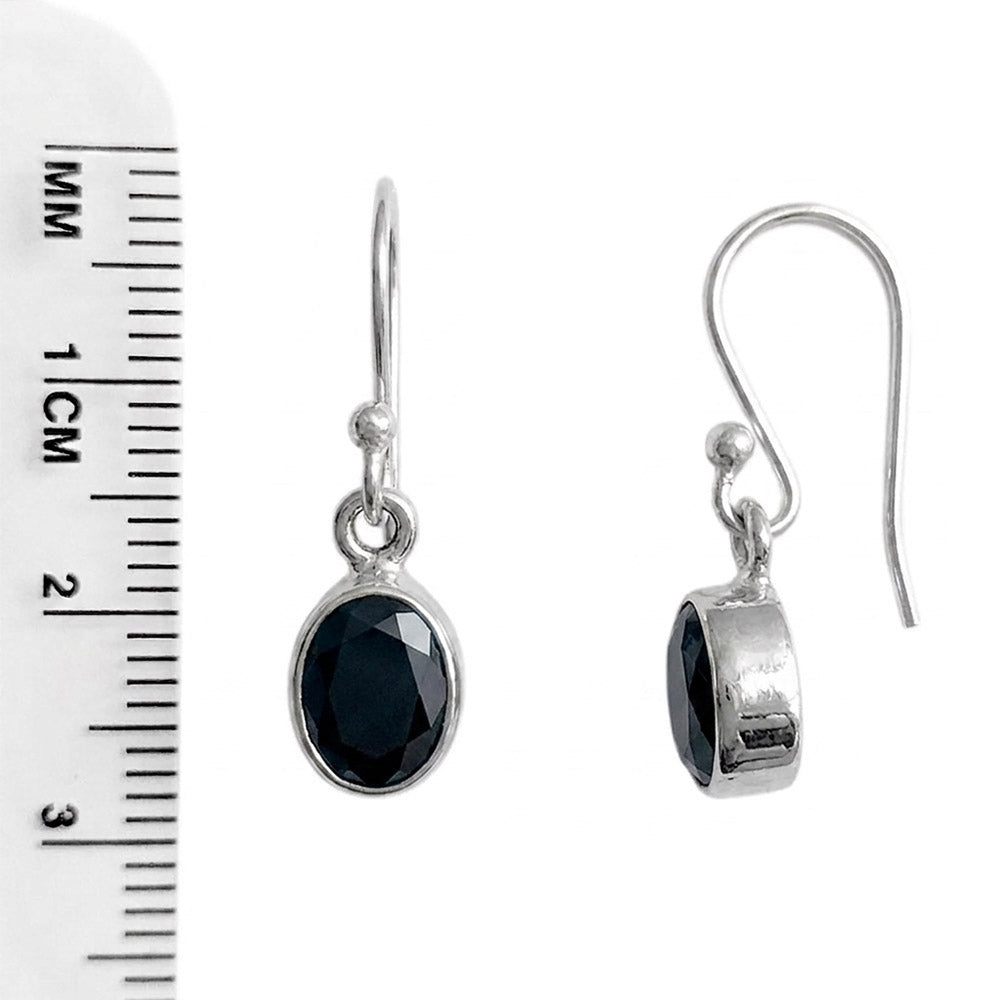 Boucles d’oreilles onyx noir en argent massif 925