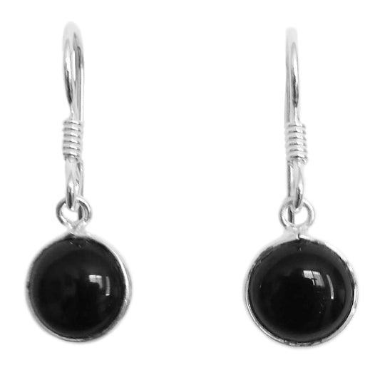 Boucles d’oreilles onyx noir en argent massif 925