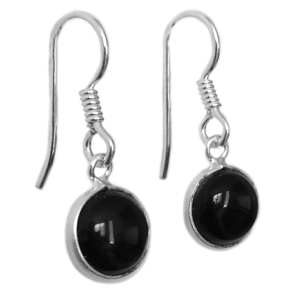 Boucles d’oreilles onyx noir en argent massif 925