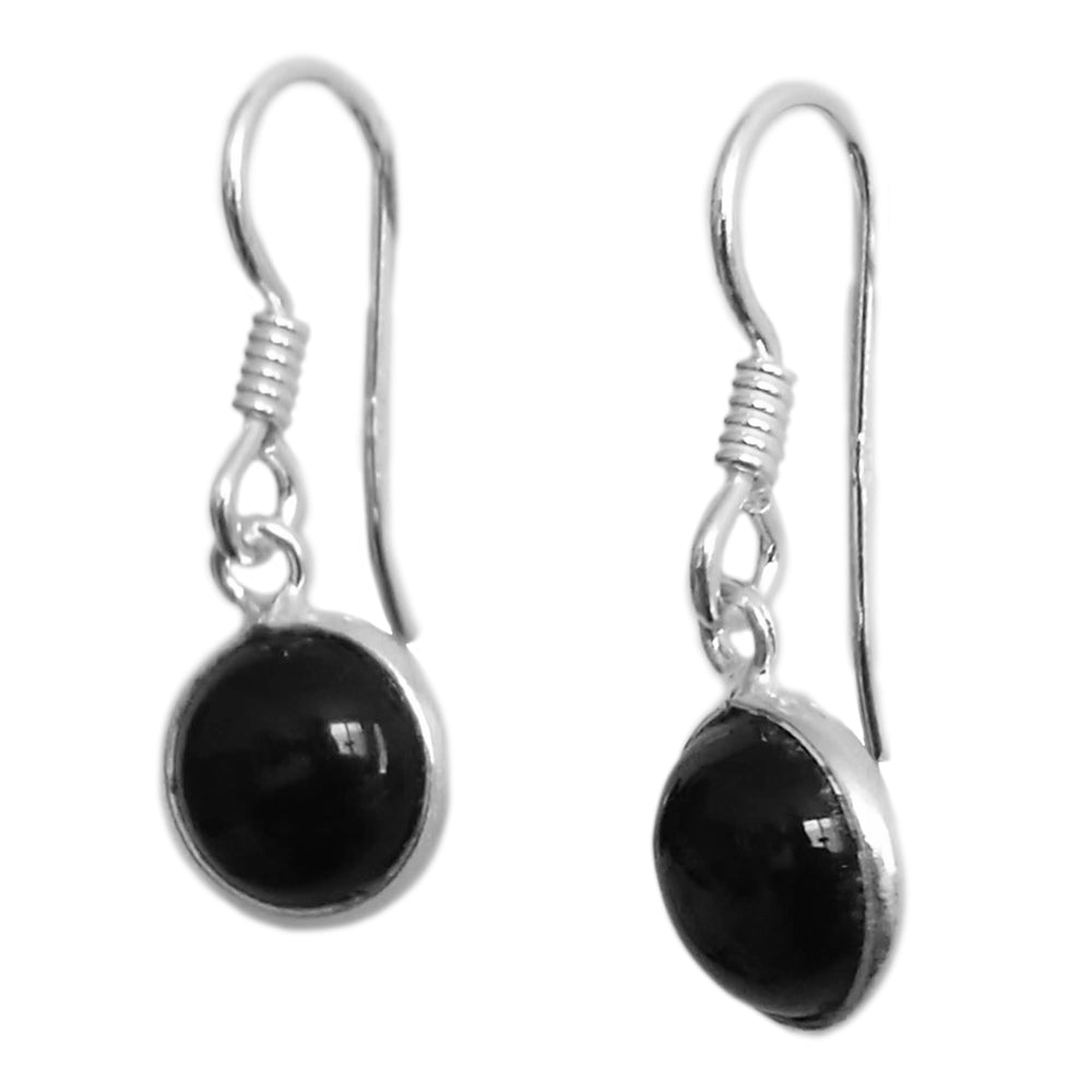 Boucles d’oreilles onyx noir en argent massif 925