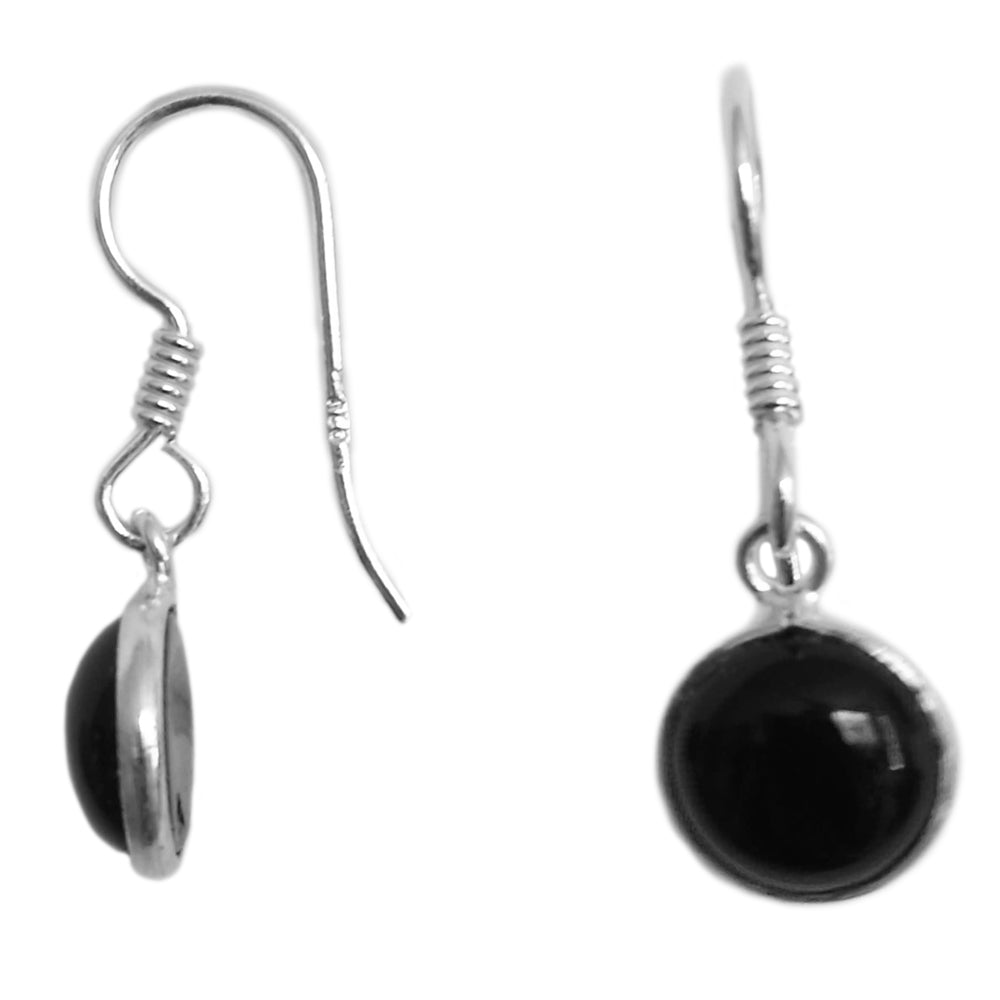 Boucles d’oreilles onyx noir en argent massif 925