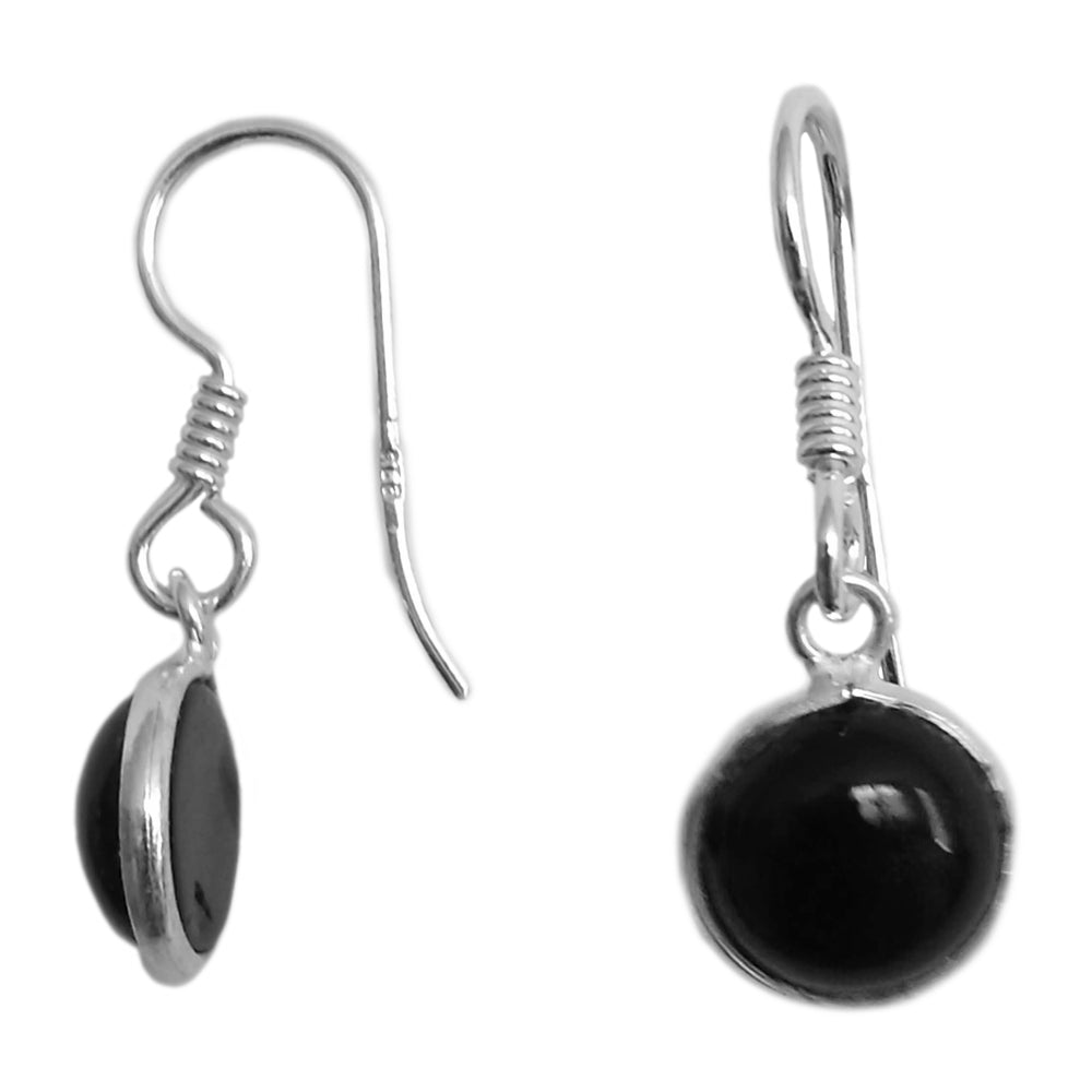 Boucles d’oreilles onyx noir en argent massif 925