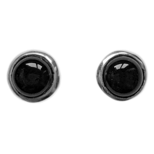 Clous d’oreilles onyx noir en argent massif 925