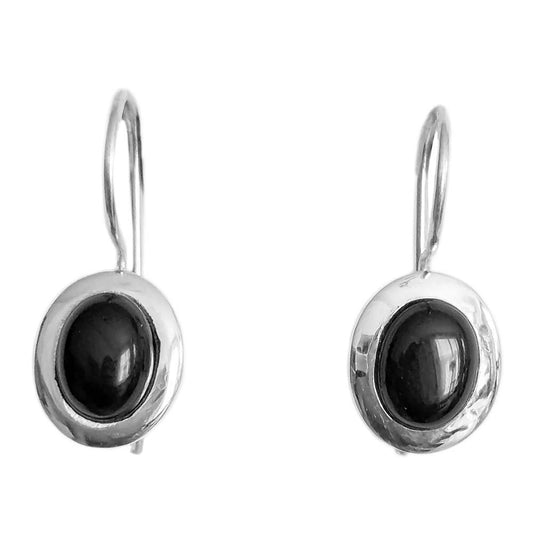 Black onyx sterling silver earrings