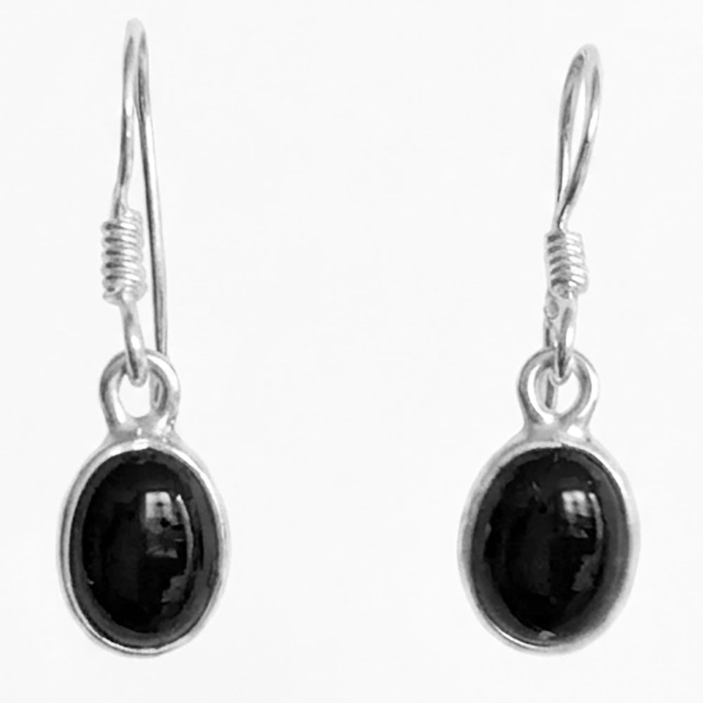 Black onyx sterling silver earrings
