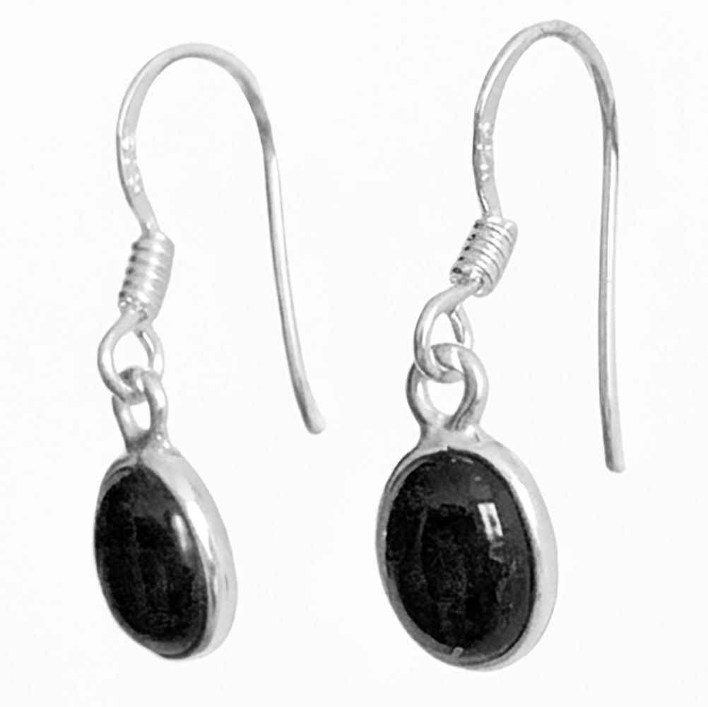 Black onyx sterling silver earrings