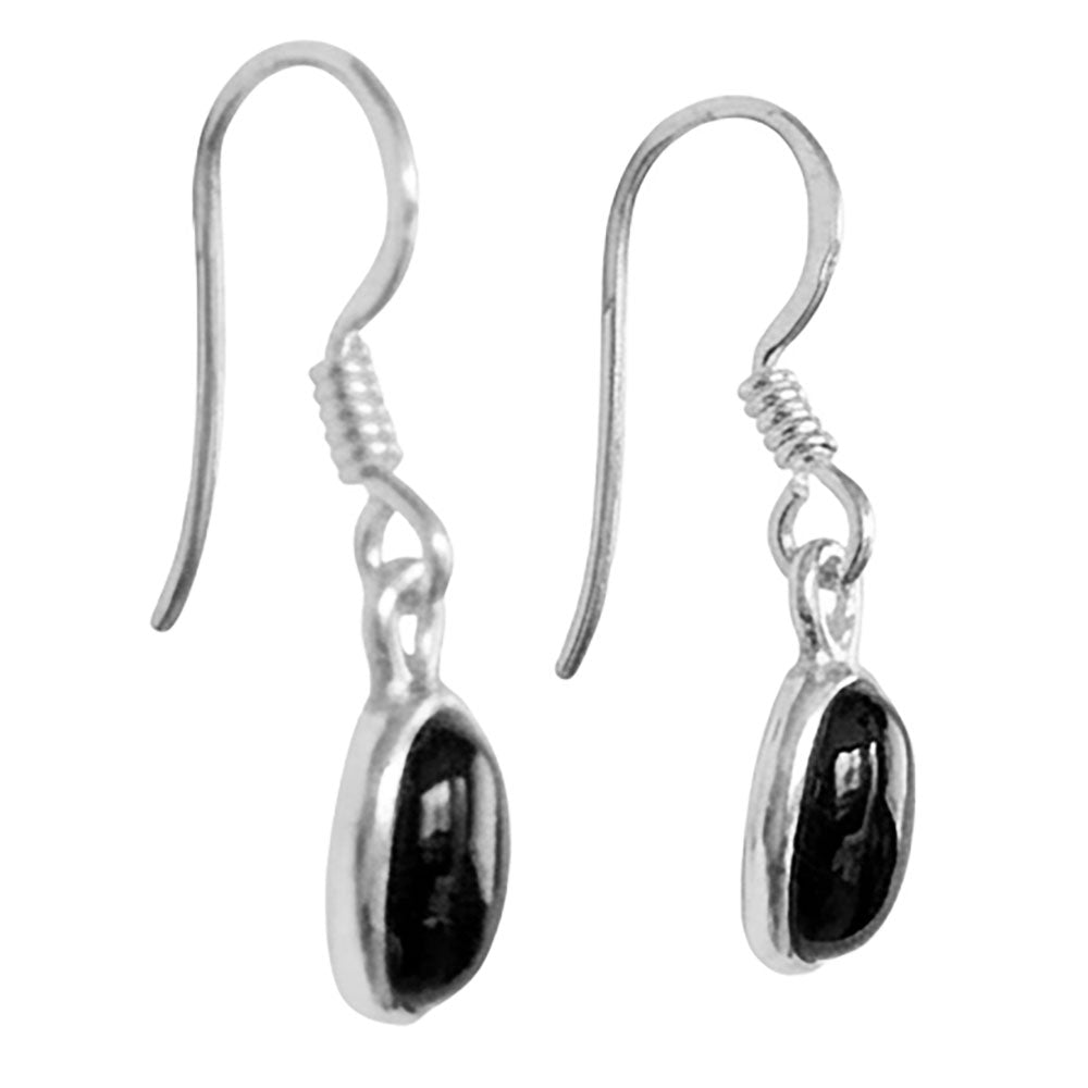Black onyx sterling silver earrings