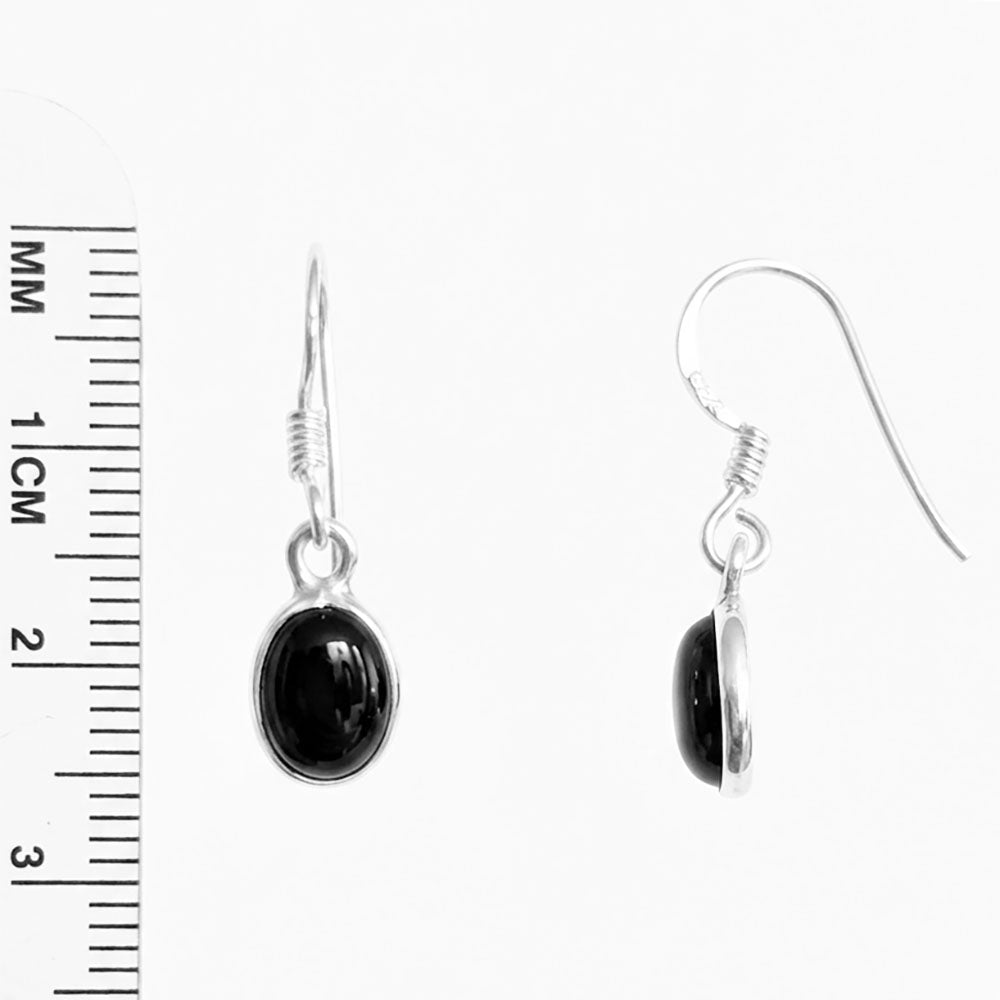 Black onyx sterling silver earrings