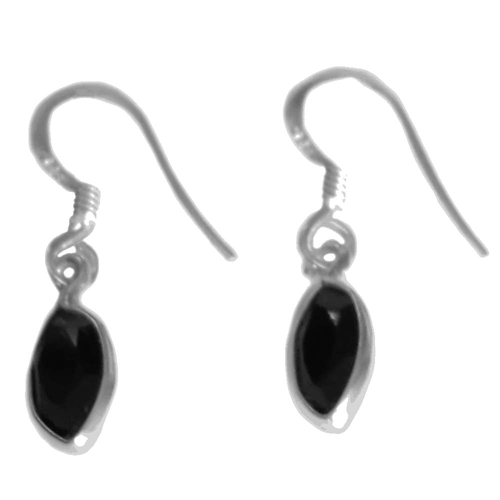 Black onyx sterling silver earrings