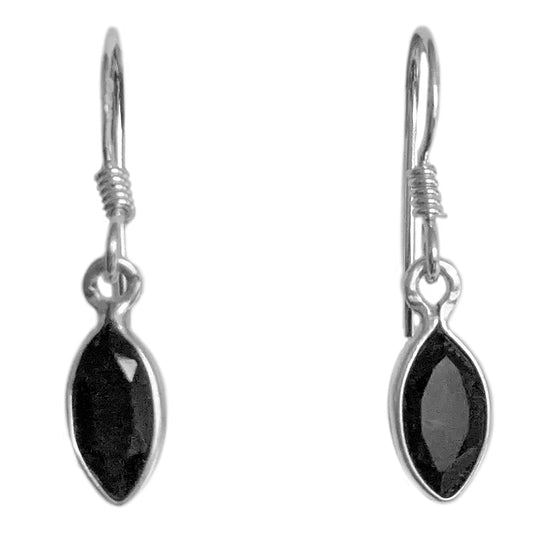 Boucles d’oreilles onyx noir en argent massif 925