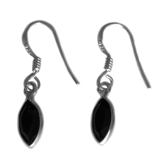 Boucles d’oreilles onyx noir en argent massif 925