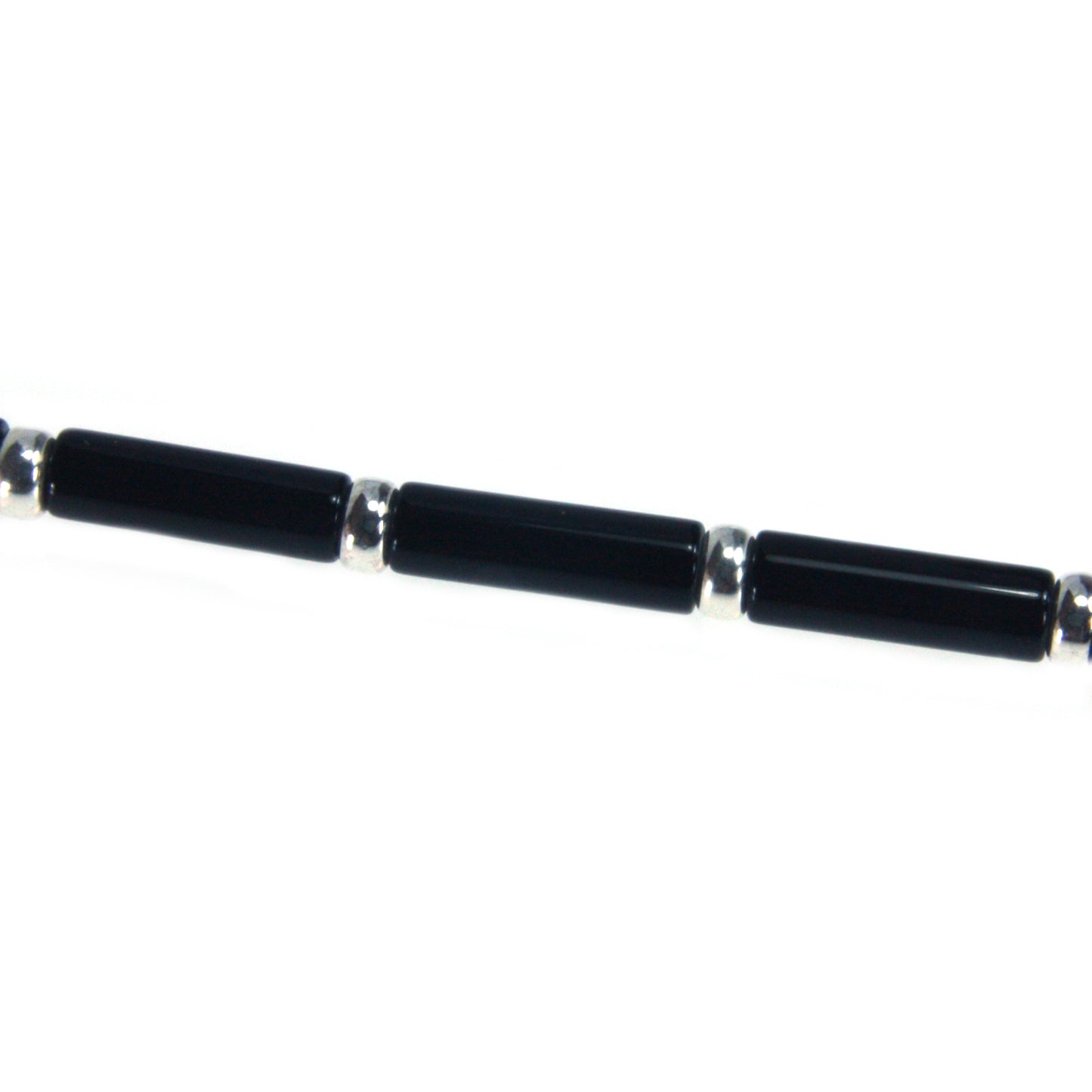 Bracelet onyx noir en argent massif 925