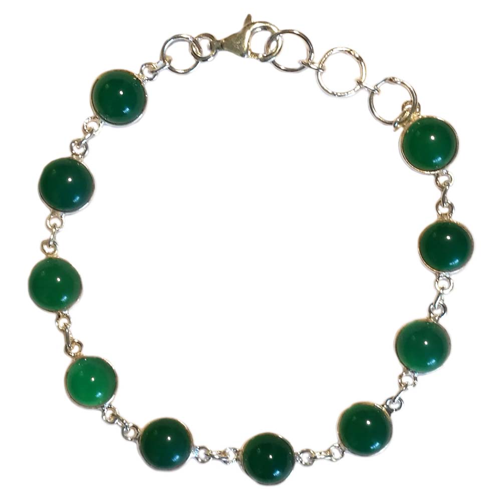 Green onyx bracelet in sterling silver 925