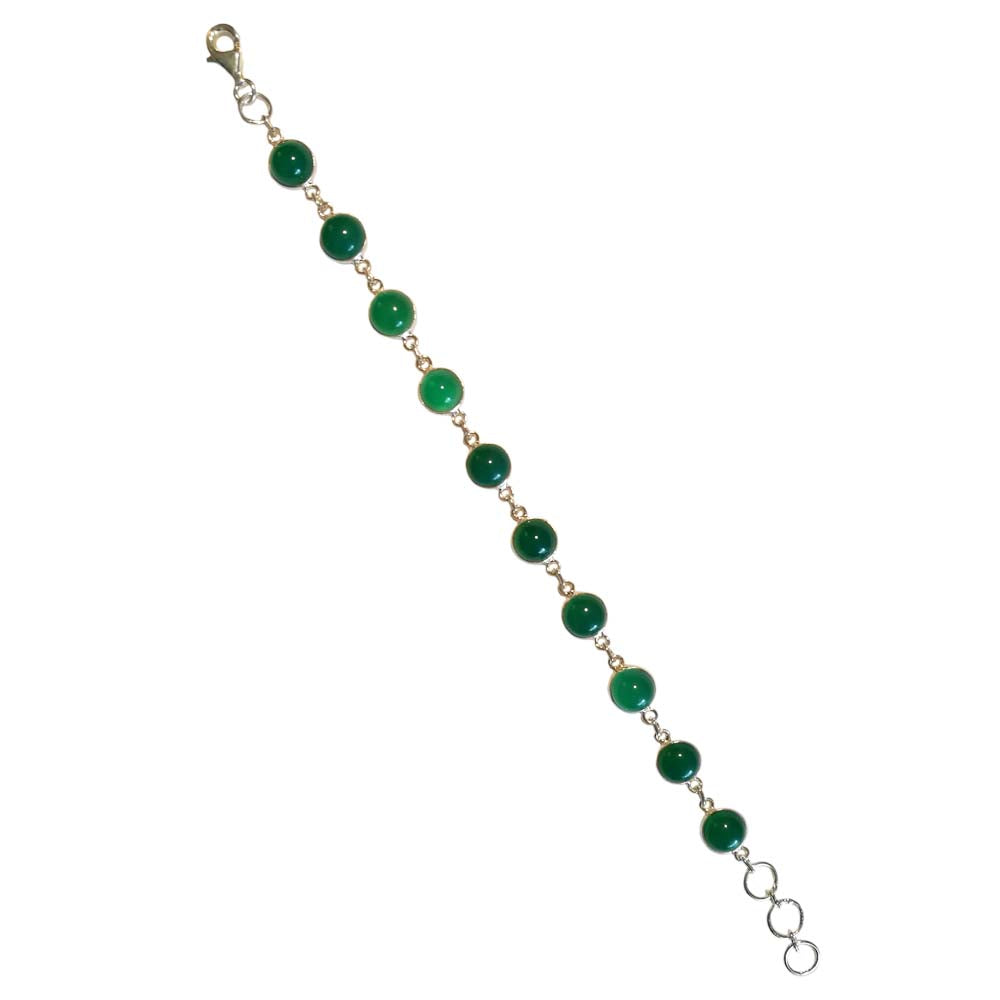 Green onyx bracelet in sterling silver 925