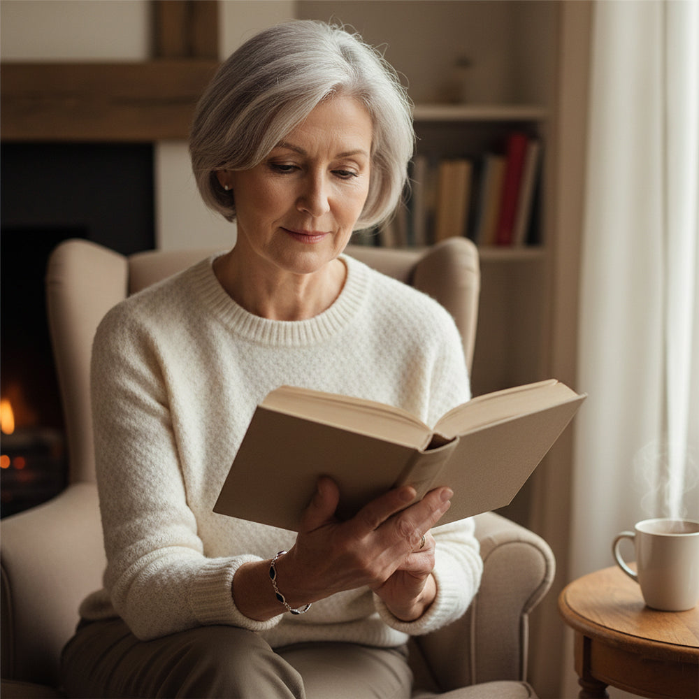 Bracelet onyx noir en argent massif 925
