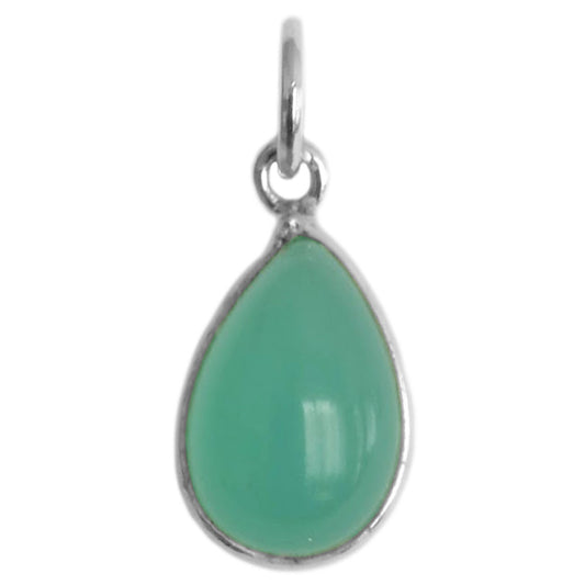 Pendentif calcédoine verte en argent massif 925